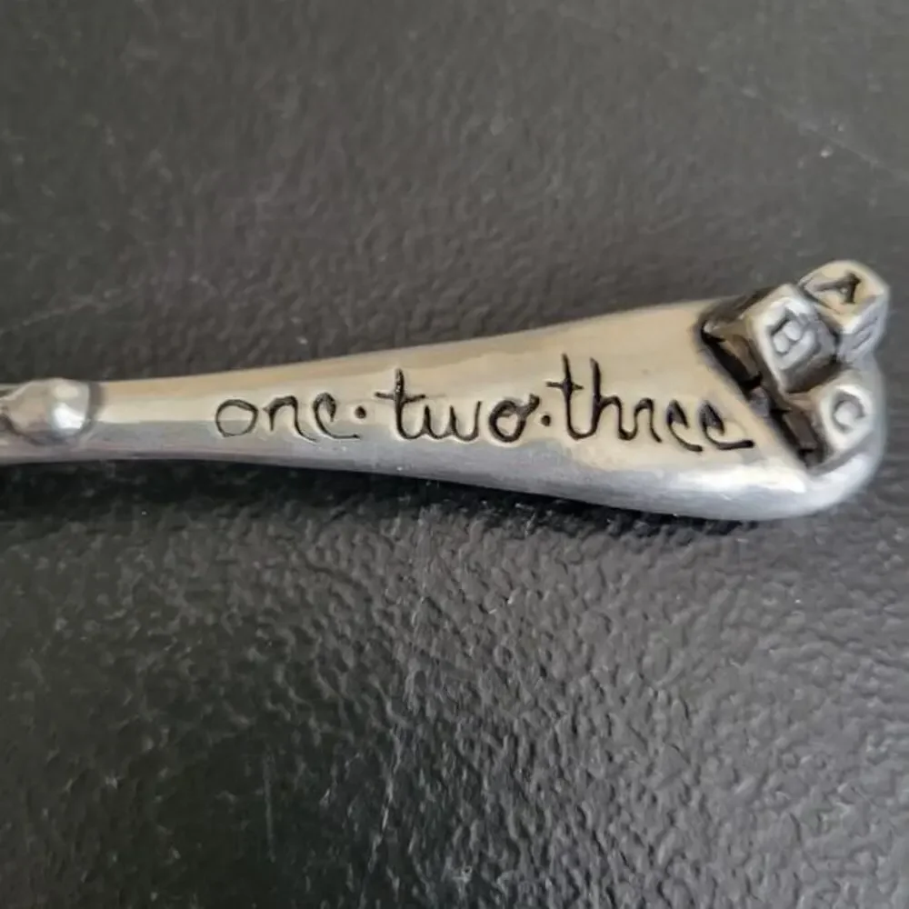 Vintage‎ Metal Morphosis Baby Spoons Set with Box - Choo Choo & 123